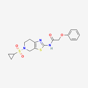 molecular formula C17H19N3O4S2 B2672841 N-(5-(cyclopropylsulfonyl)-4,5,6,7-tetrahydrothiazolo[5,4-c]pyridin-2-yl)-2-phenoxyacetamide CAS No. 1421442-65-0