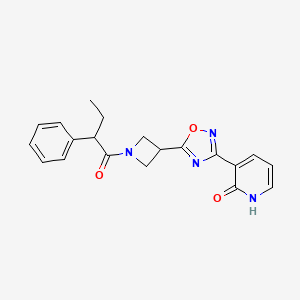 molecular formula C20H20N4O3 B2672842 3-(5-(1-(2-phenylbutanoyl)azetidin-3-yl)-1,2,4-oxadiazol-3-yl)pyridin-2(1H)-one CAS No. 1396871-62-7