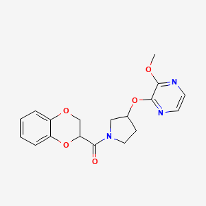(2,3-Dihydrobenzo[b][1,4]dioxin-2-yl)(3-((3-methoxypyrazin-2-yl)oxy)pyrrolidin-1-yl)methanone