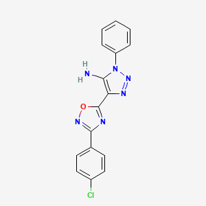 molecular formula C16H11ClN6O B2672850 5-[3-(4-Chlorophenyl)-1,2,4-oxadiazol-5-yl]-3-phenyltriazol-4-amine CAS No. 892776-12-4