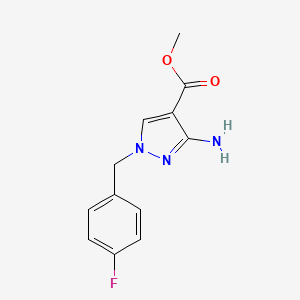 molecular formula C12H12FN3O2 B2672859 methyl 3-amino-1-(4-fluorobenzyl)-1H-pyrazole-4-carboxylate CAS No. 1856031-22-5