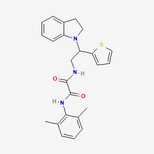 molecular formula C24H25N3O2S B2672869 N1-(2,6-dimethylphenyl)-N2-(2-(indolin-1-yl)-2-(thiophen-2-yl)ethyl)oxalamide CAS No. 898452-39-6