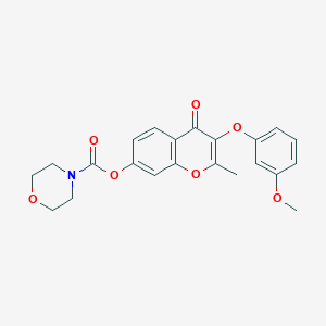 molecular formula C22H21NO7 B2672870 3-(3-methoxyphenoxy)-2-methyl-4-oxo-4H-chromen-7-yl morpholine-4-carboxylate CAS No. 847340-01-6