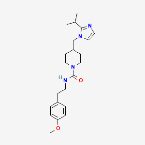 molecular formula C22H32N4O2 B2672876 4-((2-isopropyl-1H-imidazol-1-yl)methyl)-N-(4-methoxyphenethyl)piperidine-1-carboxamide CAS No. 1396745-91-7