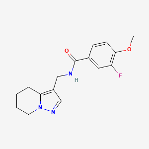 molecular formula C16H18FN3O2 B2672883 3-fluoro-4-methoxy-N-((4,5,6,7-tetrahydropyrazolo[1,5-a]pyridin-3-yl)methyl)benzamide CAS No. 2034246-03-0