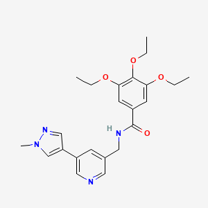 molecular formula C23H28N4O4 B2672900 3,4,5-triethoxy-N-((5-(1-methyl-1H-pyrazol-4-yl)pyridin-3-yl)methyl)benzamide CAS No. 2034558-79-5