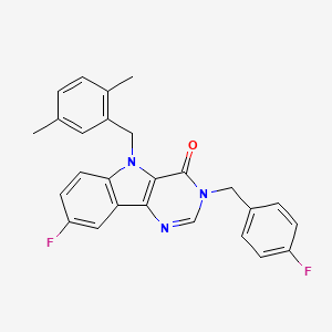 5-(2,5-dimethylbenzyl)-8-fluoro-3-(4-fluorobenzyl)-3H-pyrimido[5,4-b]indol-4(5H)-one