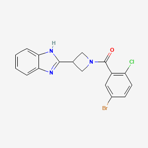 molecular formula C17H13BrClN3O B2672908 (3-(1H-benzo[d]imidazol-2-yl)azetidin-1-yl)(5-bromo-2-chlorophenyl)methanone CAS No. 1257548-56-3