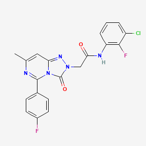 molecular formula C20H14ClF2N5O2 B2672909 N-(3-chloro-2-fluorophenyl)-2-(5-(4-fluorophenyl)-7-methyl-3-oxo-[1,2,4]triazolo[4,3-c]pyrimidin-2(3H)-yl)acetamide CAS No. 1251588-75-6