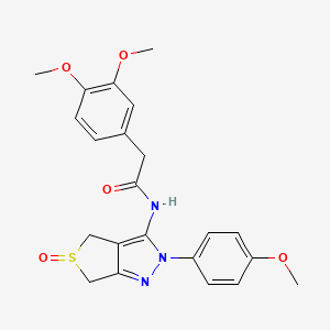 molecular formula C22H23N3O5S B2672913 2-(3,4-dimethoxyphenyl)-N-[2-(4-methoxyphenyl)-5-oxo-4,6-dihydrothieno[3,4-c]pyrazol-3-yl]acetamide CAS No. 1007194-00-4