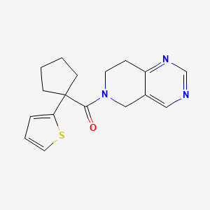 molecular formula C17H19N3OS B2672915 (7,8-dihydropyrido[4,3-d]pyrimidin-6(5H)-yl)(1-(thiophen-2-yl)cyclopentyl)methanone CAS No. 1797874-84-0