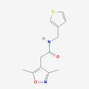 molecular formula C12H14N2O2S B2672916 2-(3,5-dimethyl-1,2-oxazol-4-yl)-N-[(thiophen-3-yl)methyl]acetamide CAS No. 1797201-94-5