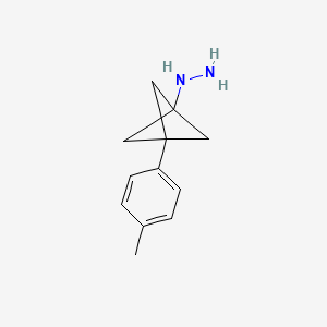 molecular formula C12H16N2 B2672919 [3-(4-Methylphenyl)-1-bicyclo[1.1.1]pentanyl]hydrazine CAS No. 2287273-92-9