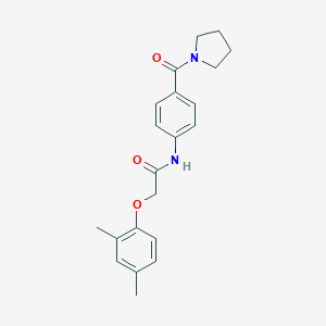 molecular formula C21H24N2O3 B267292 2-(2,4-dimethylphenoxy)-N-[4-(1-pyrrolidinylcarbonyl)phenyl]acetamide 