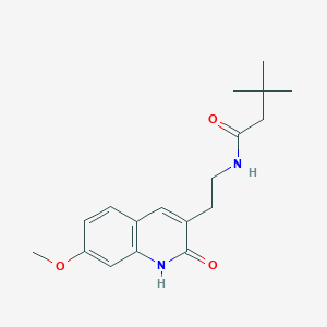 N-[2-(7-methoxy-2-oxo-1H-quinolin-3-yl)ethyl]-3,3-dimethylbutanamide