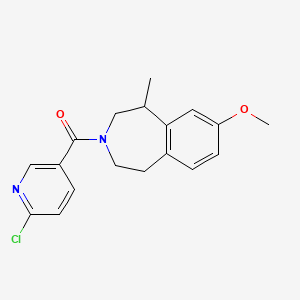 molecular formula C18H19ClN2O2 B2672921 (6-Chloropyridin-3-yl)-(7-methoxy-5-methyl-1,2,4,5-tetrahydro-3-benzazepin-3-yl)methanone CAS No. 2224023-84-9