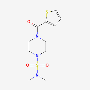 molecular formula C11H17N3O3S2 B2672923 N,N-dimethyl-4-(thiophene-2-carbonyl)piperazine-1-sulfonamide CAS No. 700849-30-5