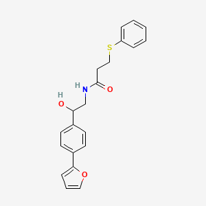 molecular formula C21H21NO3S B2672936 N-{2-[4-(furan-2-yl)phenyl]-2-hydroxyethyl}-3-(phenylsulfanyl)propanamide CAS No. 2097862-55-8
