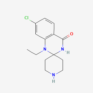 molecular formula C14H18ClN3O B2672951 7'-氯-1'-乙基-1'H-螺[哌啶-4,2'-喹唑啉]-4'(3'H)-酮 CAS No. 1325304-52-6