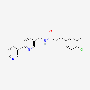 molecular formula C21H20ClN3O B2672965 N-([2,3'-bipyridin]-5-ylmethyl)-3-(4-chloro-3-methylphenyl)propanamide CAS No. 2034400-96-7