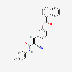 molecular formula C29H22N2O3 B2672970 [3-[(E)-2-氰基-3-(3,4-二甲基苯胺基)-3-氧代丙-1-烯基]苯基] 萘-1-甲酸酯 CAS No. 647036-47-3