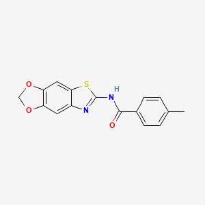 molecular formula C16H12N2O3S B2672976 N-([1,3]dioxolo[4,5-f][1,3]benzothiazol-6-yl)-4-methylbenzamide CAS No. 892853-19-9