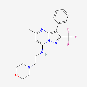 molecular formula C20H22F3N5O B2672979 5-甲基-N-(2-吗啉-4-基乙基)-3-苯基-2-(三氟甲基)吡唑并[1,5-a]嘧啶-7-胺 CAS No. 900882-42-0
