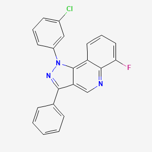 molecular formula C22H13ClFN3 B2672980 1-(3-chlorophenyl)-6-fluoro-3-phenyl-1H-pyrazolo[4,3-c]quinoline CAS No. 932280-26-7