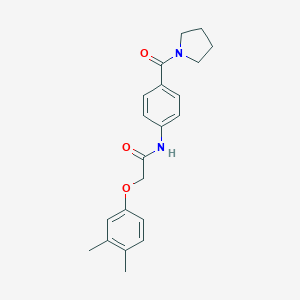 molecular formula C21H24N2O3 B267299 2-(3,4-dimethylphenoxy)-N-[4-(1-pyrrolidinylcarbonyl)phenyl]acetamide 