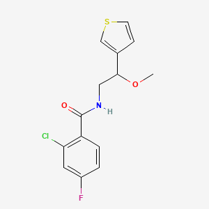 2-chloro-4-fluoro-N-(2-methoxy-2-(thiophen-3-yl)ethyl)benzamide