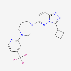 molecular formula C20H22F3N7 B2672991 3-Cyclobutyl-6-[4-[4-(trifluoromethyl)pyridin-2-yl]-1,4-diazepan-1-yl]-[1,2,4]triazolo[4,3-b]pyridazine CAS No. 2380043-38-7