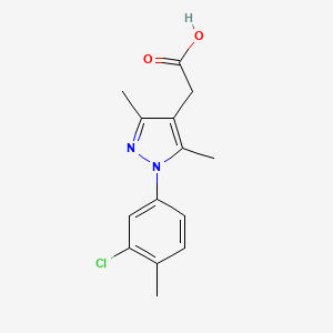 molecular formula C14H15ClN2O2 B2672992 2-[1-(3-chloro-4-methylphenyl)-3,5-dimethyl-1H-pyrazol-4-yl]acetic acid CAS No. 926265-54-5