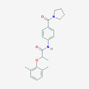 molecular formula C22H26N2O3 B267300 2-(2,6-dimethylphenoxy)-N-[4-(1-pyrrolidinylcarbonyl)phenyl]propanamide 