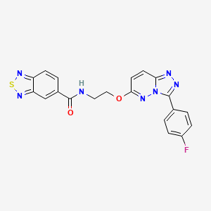 molecular formula C20H14FN7O2S B2673002 N-(2-((3-(4-fluorophenyl)-[1,2,4]triazolo[4,3-b]pyridazin-6-yl)oxy)ethyl)benzo[c][1,2,5]thiadiazole-5-carboxamide CAS No. 1203022-76-7