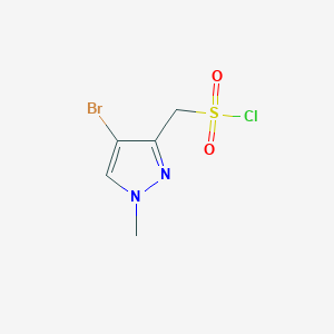 molecular formula C5H6BrClN2O2S B2673004 (4-bromo-1-methyl-1H-pyrazol-3-yl)methanesulfonyl chloride CAS No. 2138010-82-7