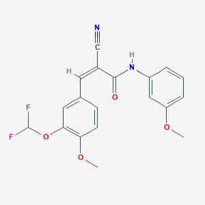 molecular formula C19H16F2N2O4 B2673007 (Z)-2-Cyano-3-[3-(difluoromethoxy)-4-methoxyphenyl]-N-(3-methoxyphenyl)prop-2-enamide CAS No. 1012942-94-7