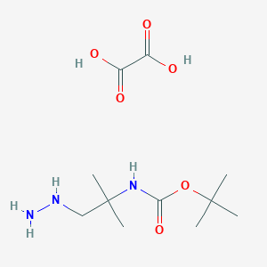 molecular formula C11H23N3O6 B2673010 Tert-butyl N-(1-hydrazinyl-2-methylpropan-2-yl)carbamate;oxalic acid CAS No. 2416234-25-6