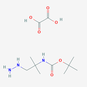 molecular formula C11H23N3O6 B2673010 叔丁基-N-(1-肼基-2-甲基丙烷-2-基)甲酸酯;草酸 CAS No. 2416234-25-6