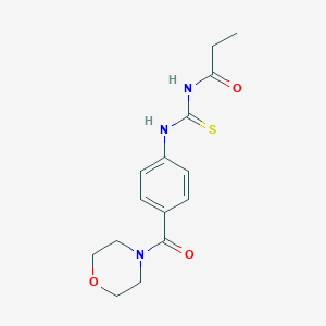 molecular formula C15H19N3O3S B267302 N-[4-(4-morpholinylcarbonyl)phenyl]-N'-propionylthiourea 