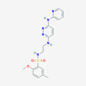 molecular formula C19H22N6O3S B2673026 2-methoxy-5-methyl-N-(2-((6-(pyridin-2-ylamino)pyridazin-3-yl)amino)ethyl)benzenesulfonamide CAS No. 1021114-94-2
