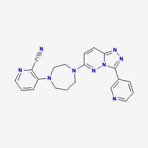 molecular formula C21H19N9 B2673031 3-[4-(3-Pyridin-3-yl-[1,2,4]triazolo[4,3-b]pyridazin-6-yl)-1,4-diazepan-1-yl]pyridine-2-carbonitrile CAS No. 2380189-28-4