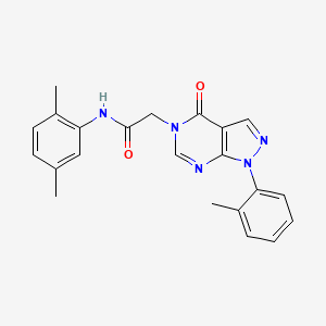molecular formula C22H21N5O2 B2673034 N-(2,5-二甲基苯基)-2-[1-(2-甲基苯基)-4-氧代吡咯并[3,4-d]嘧啶-5-基]乙酰胺 CAS No. 895009-30-0