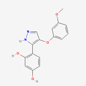molecular formula C16H14N2O4 B2673044 4-(4-(3-methoxyphenoxy)-1H-pyrazol-3-yl)benzene-1,3-diol CAS No. 909857-70-1