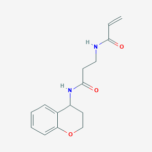 molecular formula C15H18N2O3 B2673046 N-(3,4-Dihydro-2H-chromen-4-yl)-3-(prop-2-enoylamino)propanamide CAS No. 2202364-78-9
