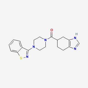 molecular formula C19H21N5OS B2673053 (4-(benzo[d]isothiazol-3-yl)piperazin-1-yl)(4,5,6,7-tetrahydro-1H-benzo[d]imidazol-5-yl)methanone CAS No. 2034484-59-6