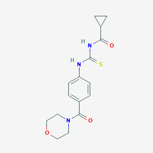 molecular formula C16H19N3O3S B267306 N-{[4-(morpholin-4-ylcarbonyl)phenyl]carbamothioyl}cyclopropanecarboxamide 