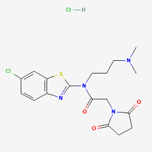 molecular formula C18H22Cl2N4O3S B2673076 N-(6-氯苯并[d]噻唑-2-基)-N-(3-(二甲基氨基)丙基)-2-(2,5-二氧代吡咯啉-1-基)乙酰胺盐酸盐 CAS No. 1216542-77-6