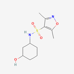 molecular formula C11H18N2O4S B2673079 N-(3-hydroxycyclohexyl)-3,5-dimethylisoxazole-4-sulfonamide CAS No. 1396887-19-6