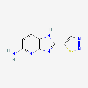 molecular formula C8H6N6S B2673091 2-(Thiadiazol-5-yl)-1H-imidazo[4,5-b]pyridin-5-amine CAS No. 1513599-71-7