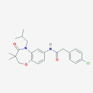 2-(4-chlorophenyl)-N-(5-isobutyl-3,3-dimethyl-4-oxo-2,3,4,5-tetrahydrobenzo[b][1,4]oxazepin-7-yl)acetamide